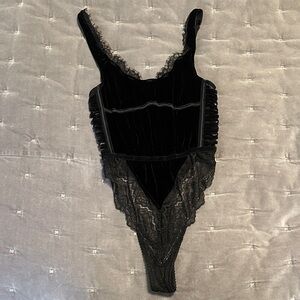 Victoria Secret Velour Corset Bodysuit